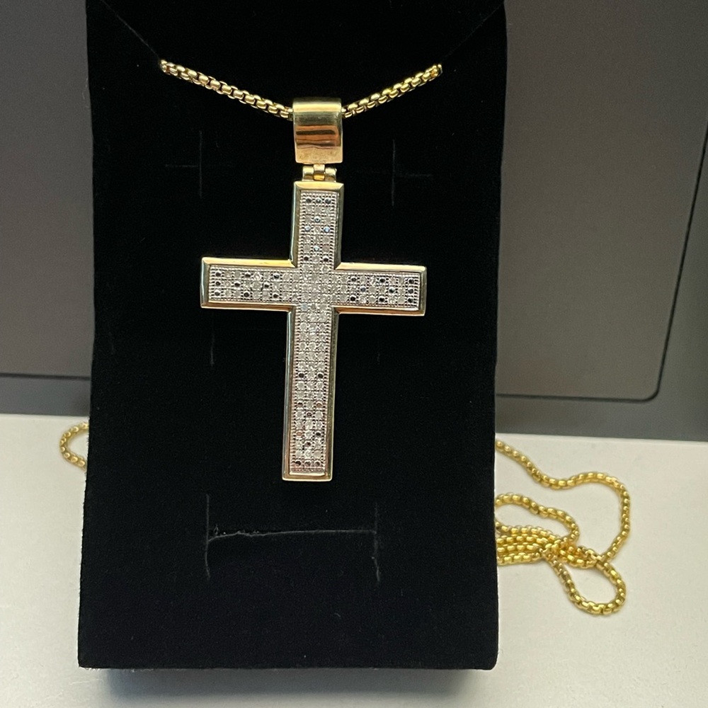 Gold over sterling silver w Cross pendant